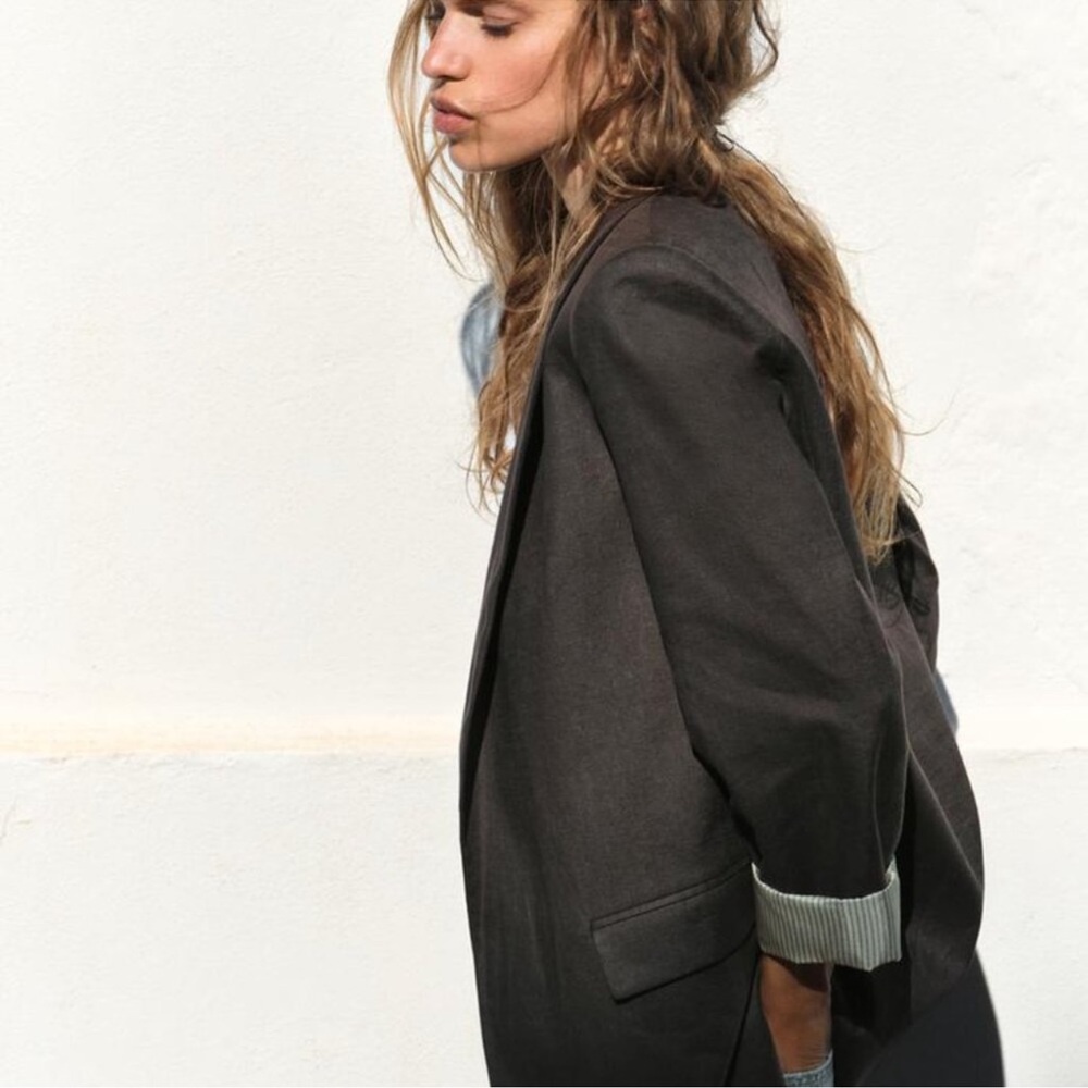 New Charcoal grey linen Zara blazer